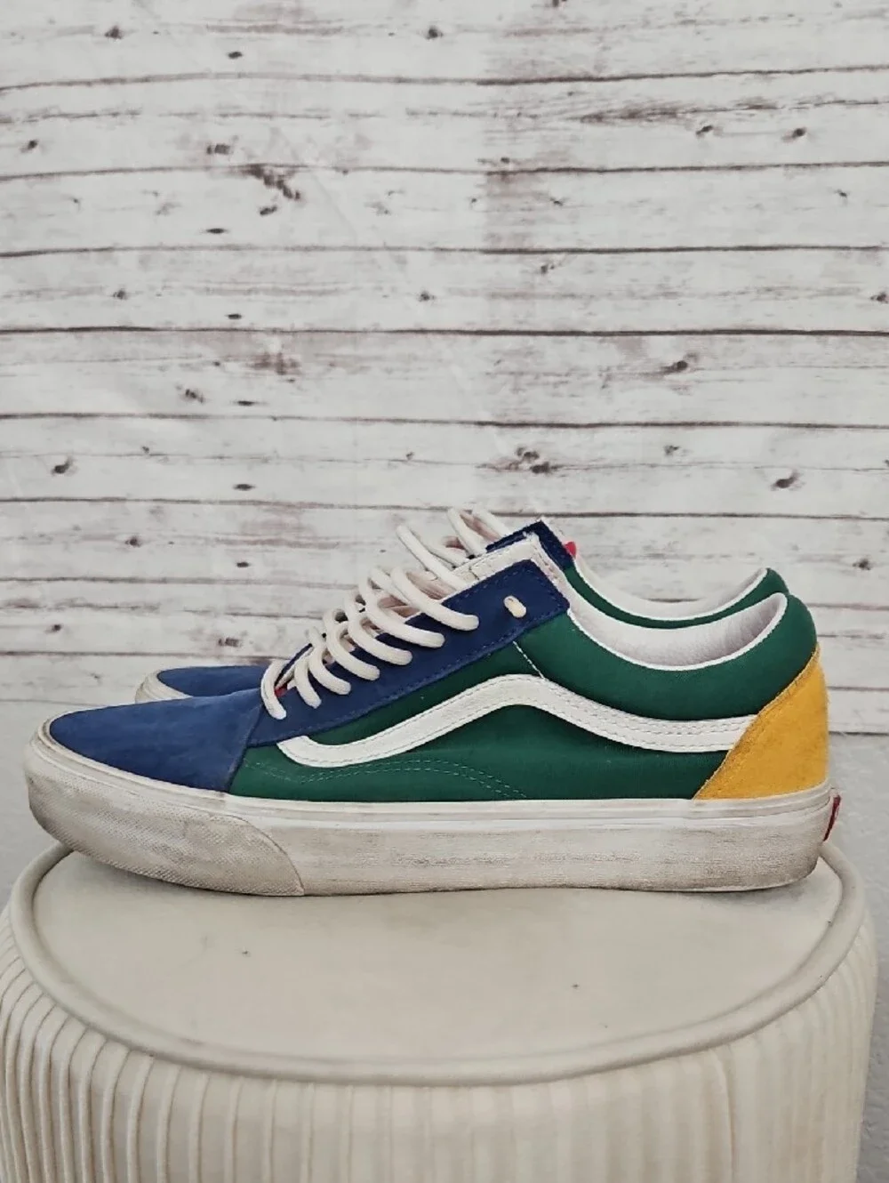 Vans Men's Multicolor Low-Top Sneakers - Blue, Green & Yellow